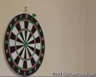 Three girls playing Strip Darts game