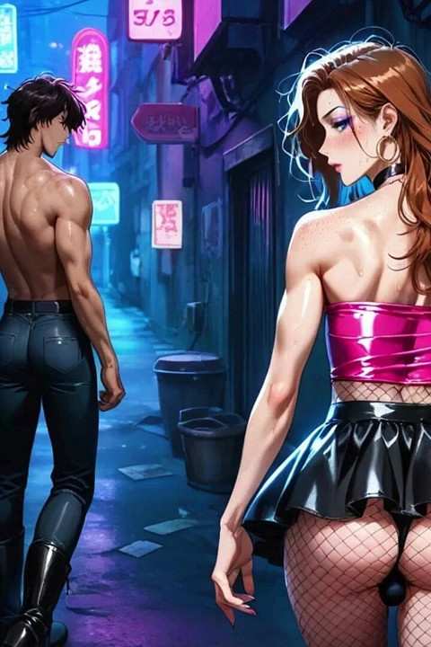 第一人称视角 娘娘腔 Femboy 邀请你在一条肮脏潮湿的小巷里操她的菊花.