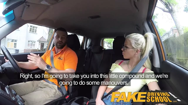 Fake Driving School Big tits blonde gets fucked and cum spla