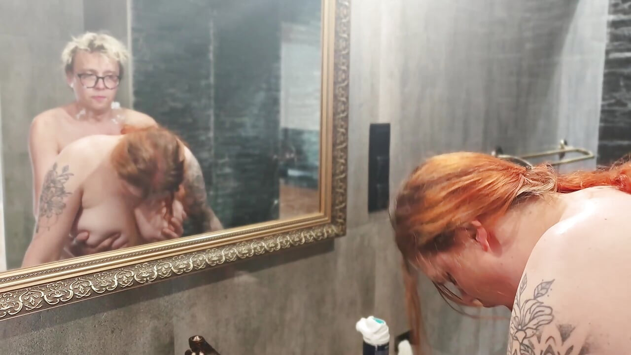 I Distract My Husband While He Shaves. I Suck His Dick While He Shaves, and Then He Fucks Me