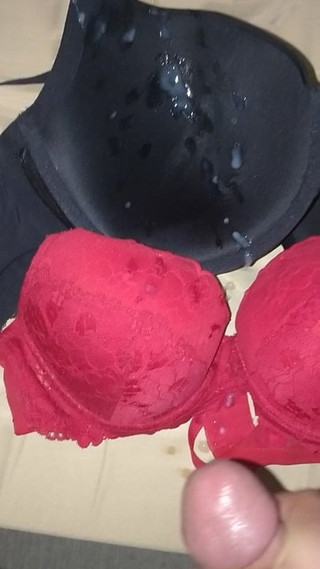 Cuming on two of my bras