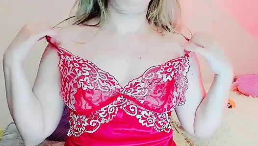 MILF Was Playing with Herself Stroking Her Tits