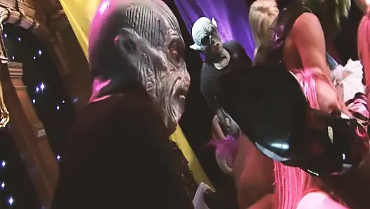 Lingerie&sex Scene-2 DP Orgy at a Costume Party with Beauties in Lingerie