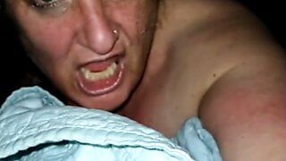 Mature BBW slut takes rough anal from BBC with a creampie