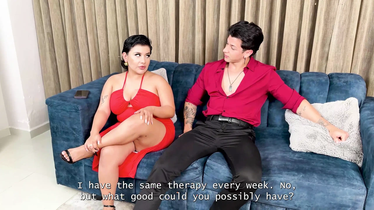 Stepmom shows horny stepdaugther how to ride a big dick , MILF rides and begs for cum