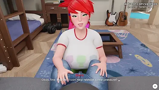 Adik tiri rambut merah dengan pantat bahenol lagi asik nyepong kontol abang tirinya dan crot di mulutnya - mansion days