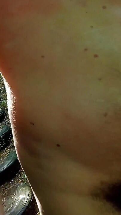 Naked Boy Walk in the Wood