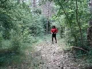 crossdresser in the wood
