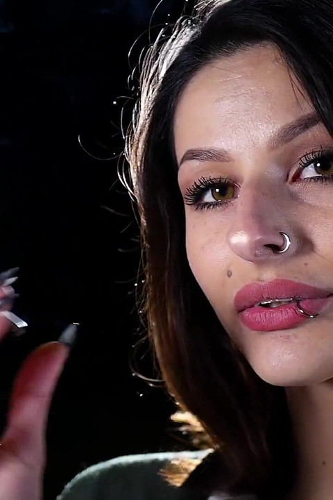 Sweet Russian Girl Smoking Cigarette Outdoor Daylight