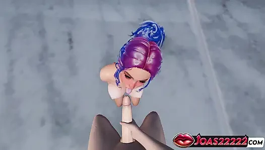 3D Hentai: Hot Sandy Handjob Service, Frenulum Licking Fetish, Glory Hole Deepthroat and Explosive Cumshot in Animated Porn