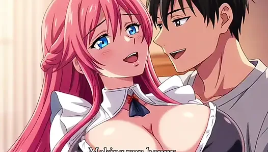 Sexy 3D Anime Zimmermädchen gibt ihrem meister unvergessliches vergnügen