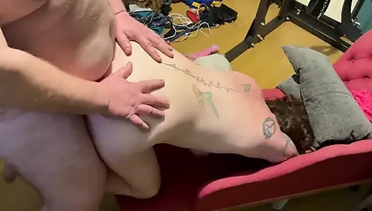 Toy session in the playroom squirt orgasm wand wet