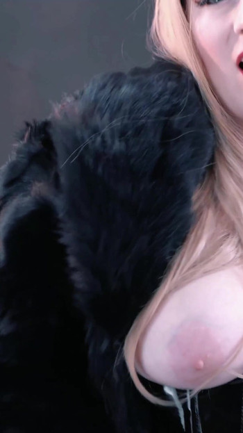 Must-see moment from "Fur Coat and Natural Boobs, Leather Gloves, Free Fetish Video"