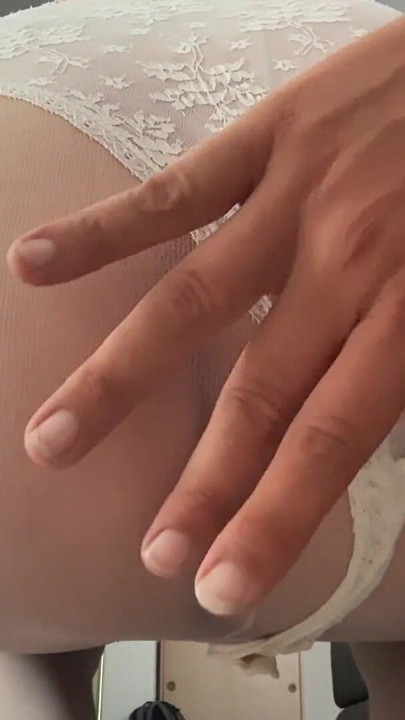 Wonderful Femboy in nylon shows sexy panties and ass in lingerie | Clip 2