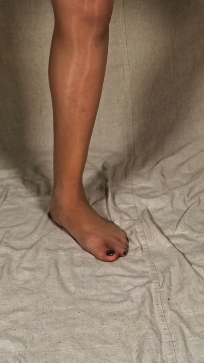 Femboy in Shiny Pantyhose and High Heels Has a Huge Nylon Fetish | Clip 2