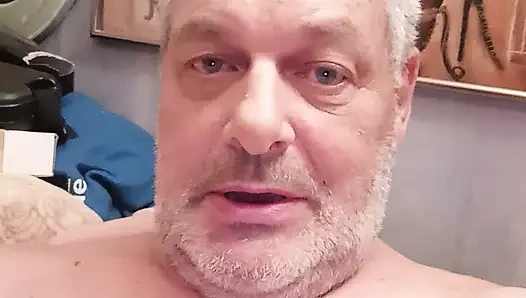 Masturbating man with a vibrator while hearing a lovely voice of a horney  woman.