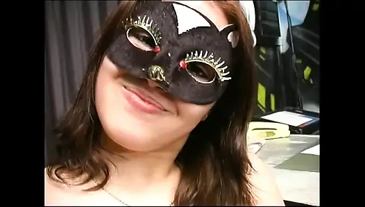 Beautiful Masked Amateur MILF with Big Tits Fingers Her Wet Pussy