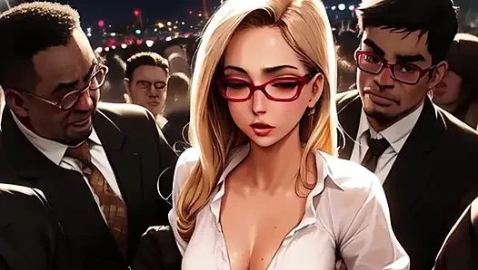 Hentai-schulmädchen lieben es, fremden bei konzerten ihre titten zu zeigen