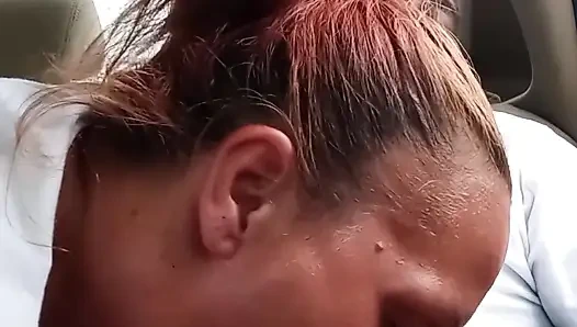 Street hooker blowjob in car. Cum in mounth