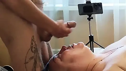 I Jerk off My Dick and Shove It Down My Mother-in-law's Throat and Then Cum in Her Mouth