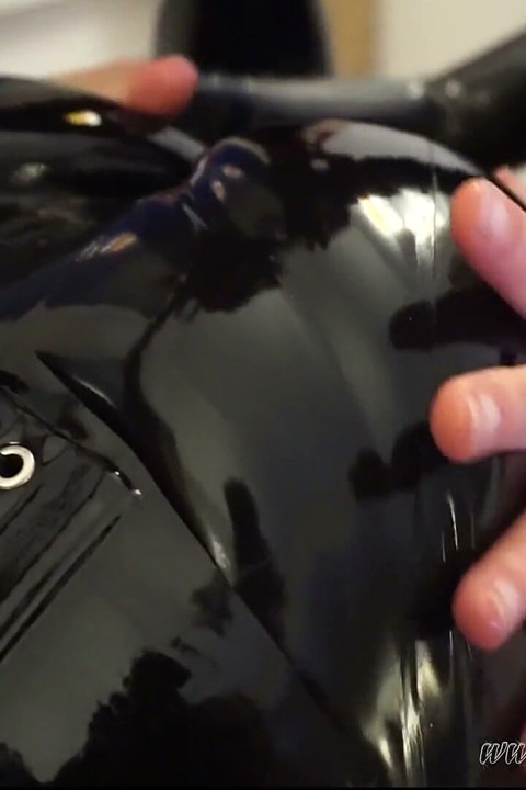 Playing with Latex Lea in Bondage