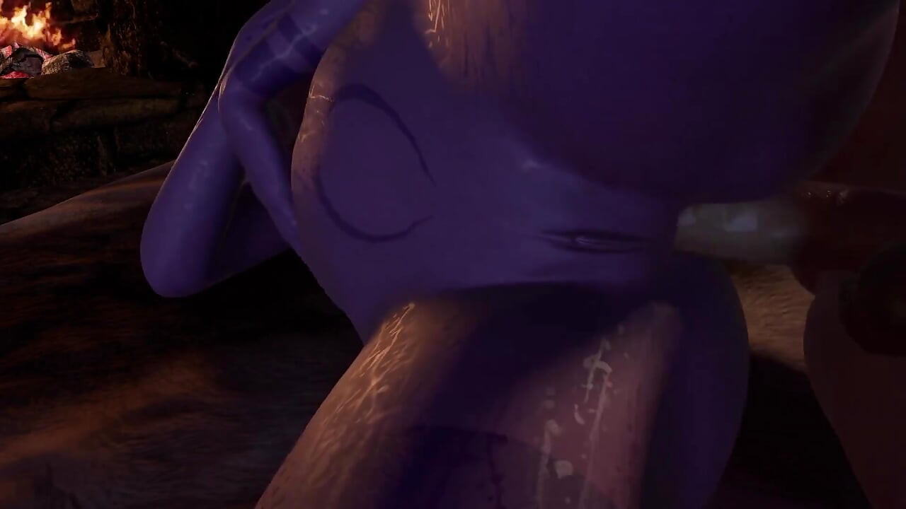 Purple Night Elf em Skyrim tem lado anal na cama - paródia pornô de Skyrim