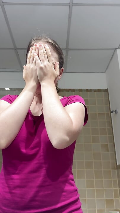 Teen Brushes Her Teeth and Puts on Her Retainers