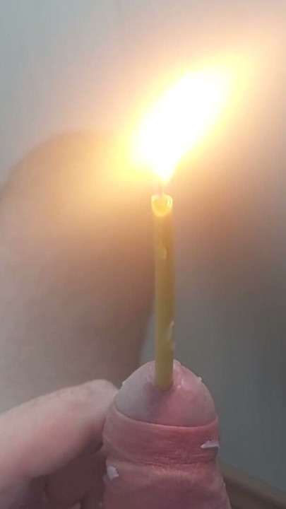 Cock wax play with candle inside urethra | Clip 3