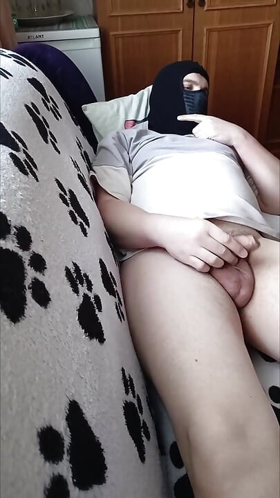 jerking off on sofa