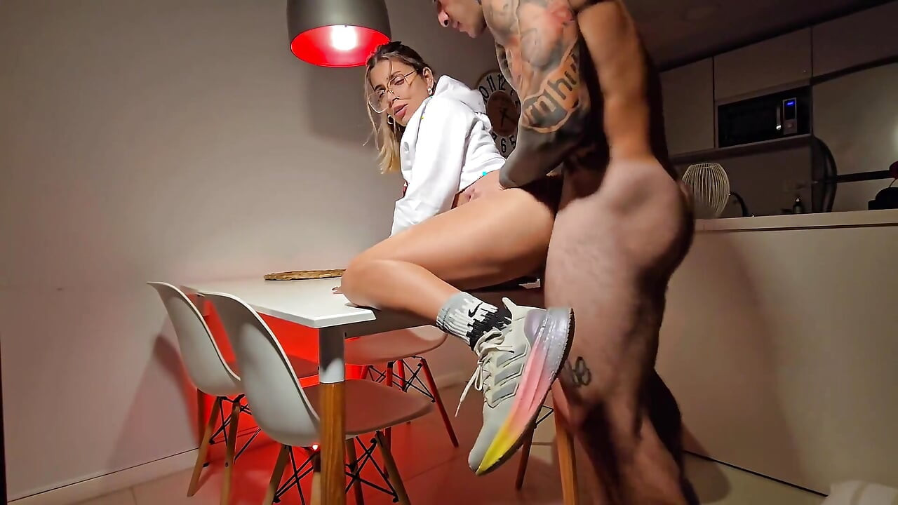 Aerial View of My Big Butt Being Penetrated Non-stop on the Table. Creampie