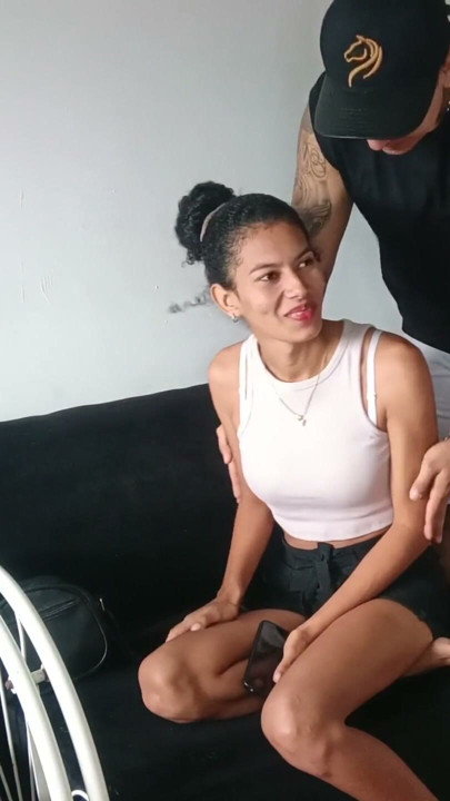 Tasty skinny gets seduced in the living room of her house and I end up fucking her tight pussy | Clip 1