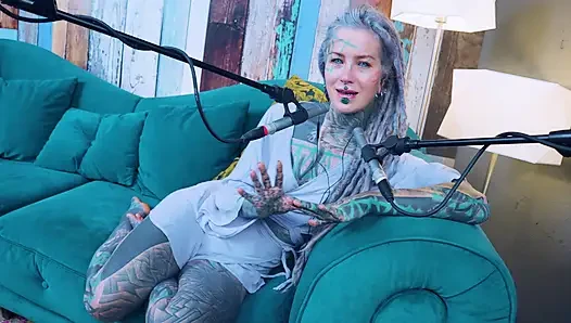I talk about Z - zeal - ASMR podcast SFW talking goth skinny girl dreadlocks tattoo model inked girl
