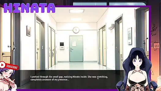 I spy on HINATA while she EXERCISES in the HOSPITAL with a gown and bathrobe, everything is transparent