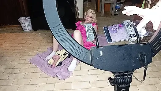 College Girl Gets Her Pussy Fucked with Rc Car