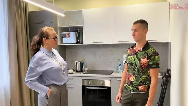 Quiet, quiet! You'll wake my mommy!  Hotel guest fucked the beautiful hostess and her cute stepdaughter!