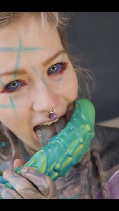 Inked Hippie's Solo Dildo Asshole Play | Clip 1