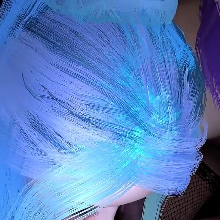 Two girls with brightly colored hair double blowjob : 3D Porn