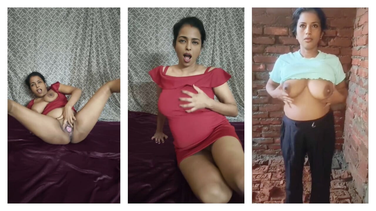 Season 305. Desi Young bhabhi pressing her big boobs