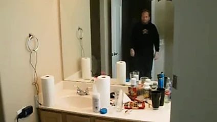 In the bathroom