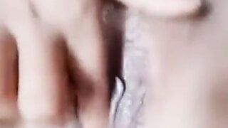 Nepali horny wife masturbating her thirsty pussy at home.