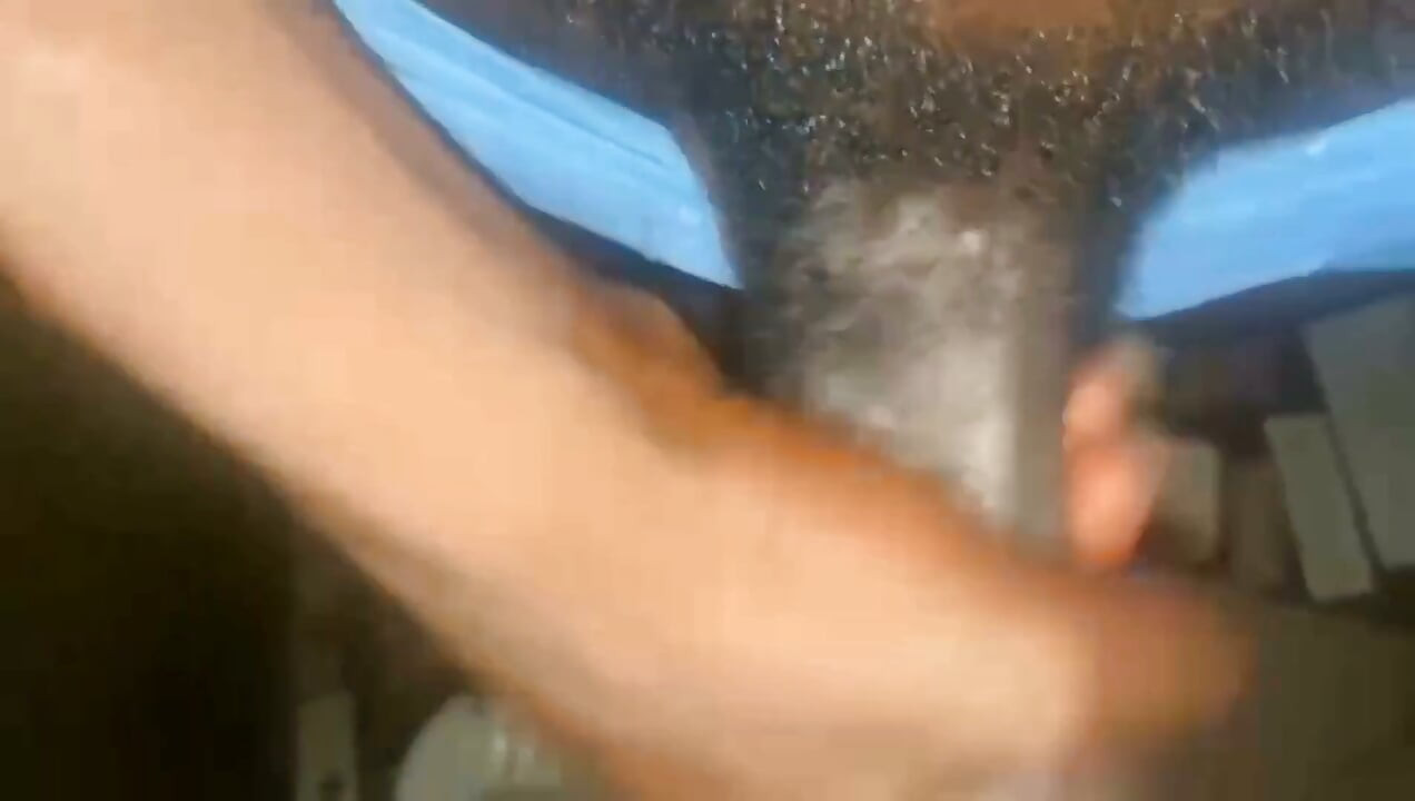 Man Masturbating His Big Black Cock