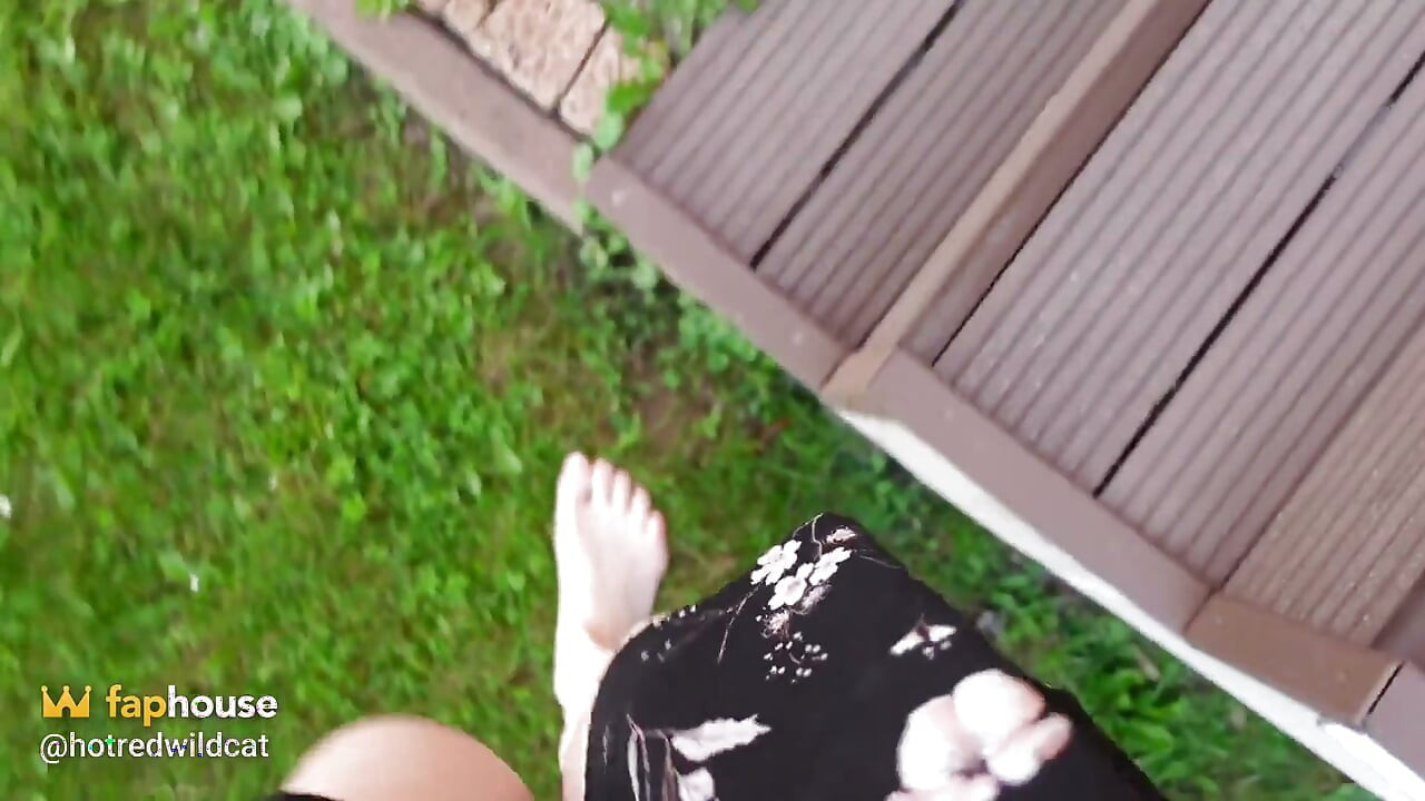 Socks Removal and Walk Barefoot on the Grass