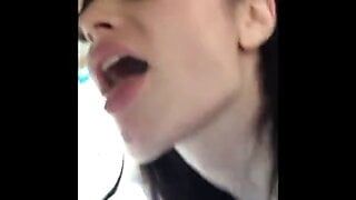 'Paige' takes cum down her throat, on her ass, on her face