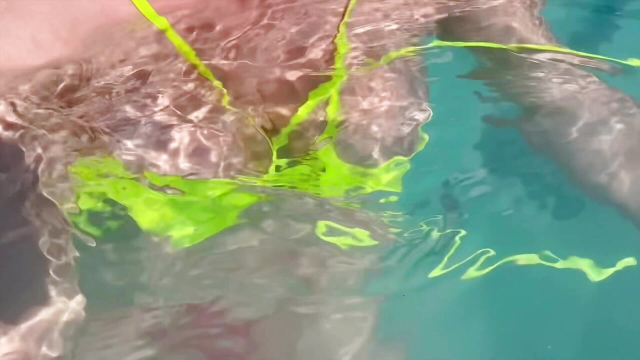 Artemisia Love blinkar sina saftiga stora tuttar under vattnet för dig som bär en sexig bikini
