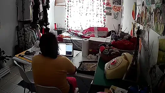 Stepfather on the Stepdaughter While Doing Homeoffice