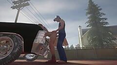 Mädchen auf einem Chevy Impala gefickt - 3D Porno kurzer Clip