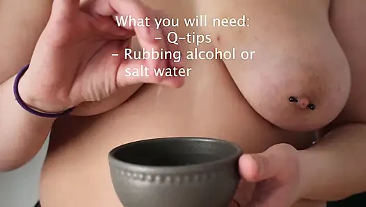Wie man nippel schmuck wechselt - riesige natürliche titten, Lernvideo