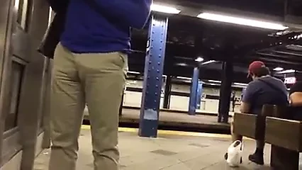 Hot bulging public hard on