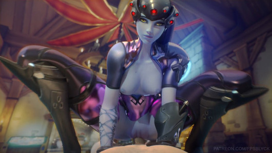 Overwatch - Widowmaker berijdt lul cowgirl positie (Geluid)