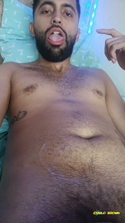 Camilo Brown CBT Big Cock Quick Balls Slapping Jerk Off and Cum Eating | Clip 2